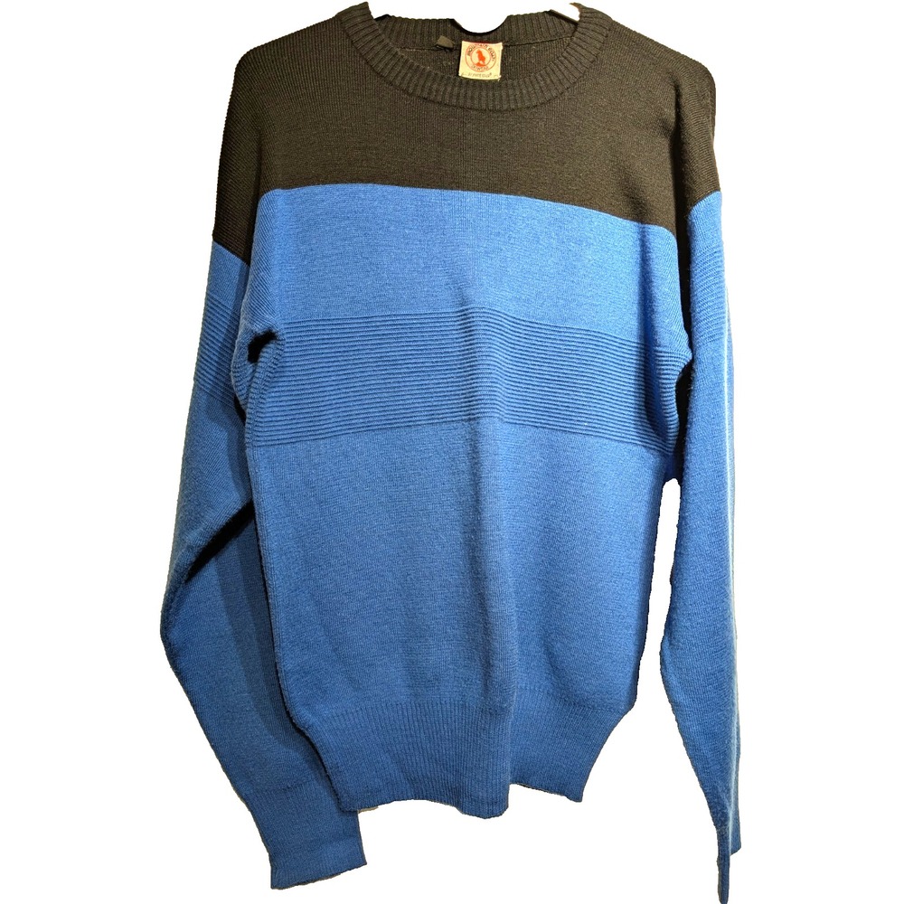 Vintage Mountain Goat by White Stag SkiWear Sweater Men L Color Block Wool Blend